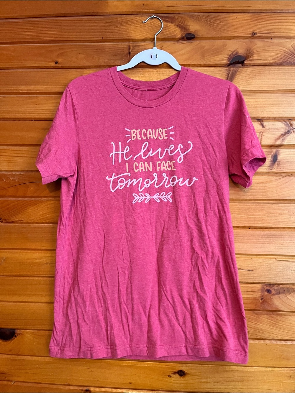 Source Unknown Pink Short Sleeve Faith Graphic Tee